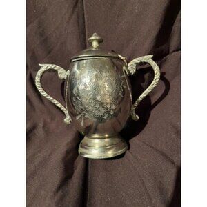 10.5 OZ Silver Sugar Bowl with Lid